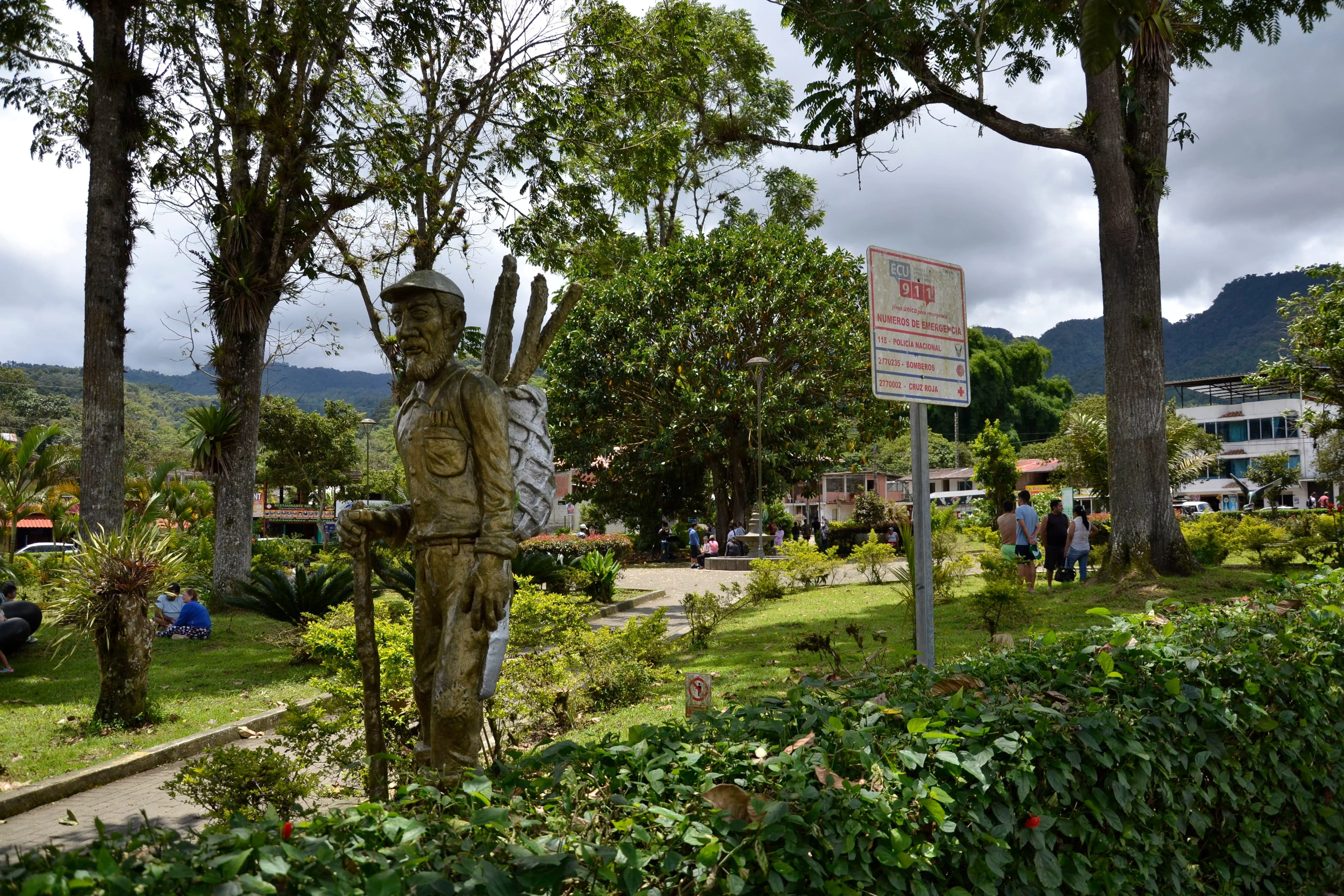 Main square of Mindo, Ecuador
